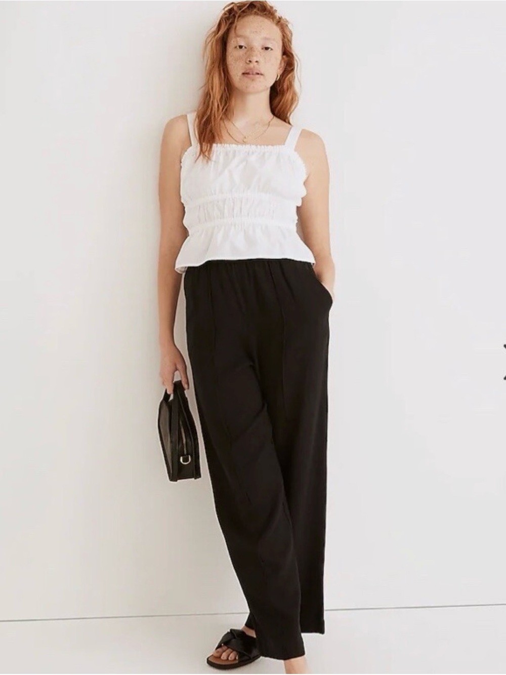 Madewell Poplin Sophia Peplum Tank Top White Size L